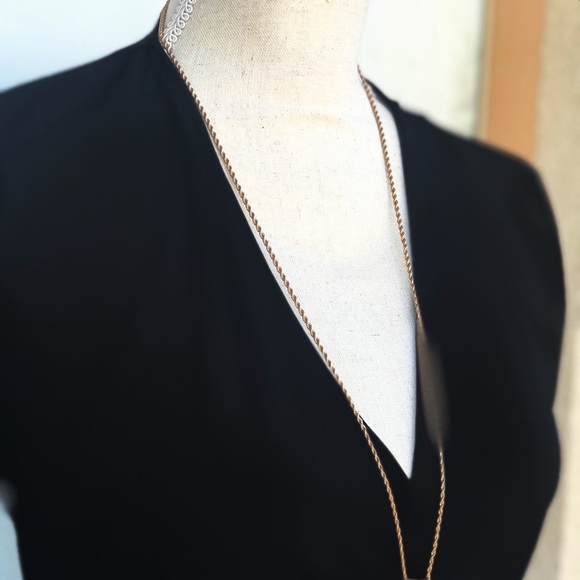 🌷 MICHAEL KORS Black Faux Wrap Flounce Dress - Picture 3 of 8